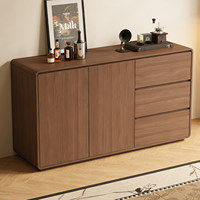 Buffet mural intégré en bois massif de style crème, avec tiroirs, pour cuisine, salle à manger, salon, armoire de rangement OEM