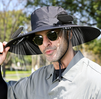 Topi Anti-Ultraviolet Modern untuk Memancing di Musim Panas, Pelindung dari Sinar Matahari dan Kipas Pendingin Udara untuk Acara Ulang Tahun