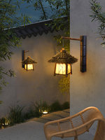 Lampe LED en forme de chalet rétro en bambou, indice de protection IP65, pour la décoration des parcs, des places, des centres commerciaux, des jardins et des pelouses