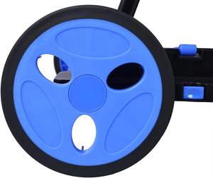 İki katmanlı mavi 4 tekerlekli katlanabilir alışveriş sepeti çok kullanımlı fonksiyonel ambar depolama süpermarket arabası - Product Image 2