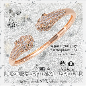 Gold Plated Leopard Head Bangle Zircon Inlay Open Cuff <b>Bracelet</b> for Women Party Gift Jewelry - Product Image 2
