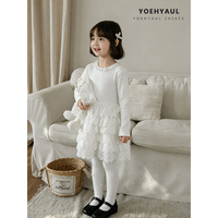 Robe de soirée princesse à volants superposés pour filles, manches longues, en dentelle, pour enfants, vente en gros YOEHYAUL G63Q3109