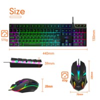 Gaming Combo Set arc-en-ciel rétro-éclairé filaire Gaming quatre pièces 4 en 1 clavier souris casque tapis de souris Combo pour ordinateur