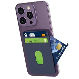 Dompet magnetik ponsel, dompet kartu, casing aluminium untuk telepon, dompet magnetik, tempat kartu