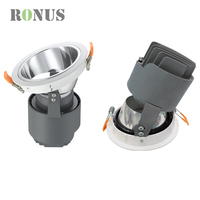 Spot encastré LED COB en aluminium réglable 12W pour plafond