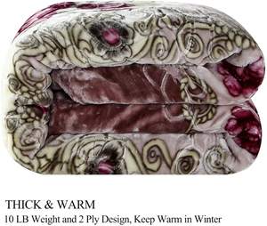 الدافئة سميكة الكورية المنك المطبوعة أفخم الآسيوية الصوف راشيل بطانية سرير - Product Image 4