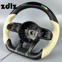 Volant en cuir perforé personnalisé avec LED et fibre de carbone pour Mercedes Benz W204 W205 W206 W21 C63 W211 W212 W213 W221 W463
