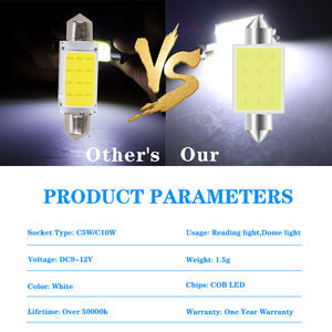 Cob à double pointe 31MM sans lumière blanche en aluminium Style 1pc 12V nouvel état autres Styles 36MM 39MM 41MM Style de lumière blanche normale - Product Image 3