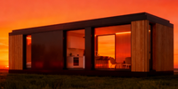 GOODCHEER B1 Auvent extensible préfabriqué, mini-maison mobile entièrement meublée, espace de vie modulaire portable, cuisine/salle de bain/hôtel