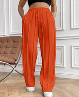Pantalons de survêtement décontractés pour femmes, respirants, à taille haute, coupe ample, avec cordon de serrage, jambes droites, pantalons de sport