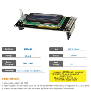 Keyestudio kök programlama LCD1602 3D modülü <span class=keywords><strong>Arduino</strong></span> için LCD ekran ile USB kart okuyucu paneli - Product Image 3