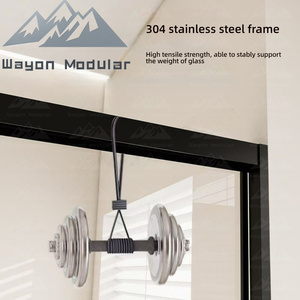 Mampara de Ducha Moderna de Lujo Wayon con Marco Negro en Forma de Diamante y Vidrio Templado Fácil de Limpiar para Baño de Casa y Hotel - Product Image 4