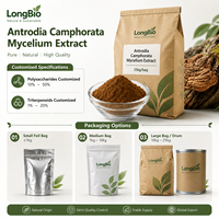 LongBio Extrait de Mycélium d'Antrodia Cinnamomea en Poudre Polysaccharides 9% Triterpènes 4% Taiwanofungus Camphoratus Fournisseur en Gros