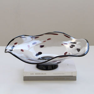 Vente en gros <span class=keywords><strong>de</strong></span> bols à fruits en verre sodocalcique artisanal, design ondulé, plateau <span class=keywords><strong>de</strong></span> service, décoration moderne pour la maison, cadeau <span class=keywords><strong>de</strong></span> mariage multifonctionnel, personnalisé - Product Image 3