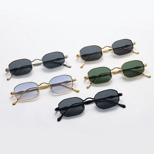 Gafas de Sol de Alta Calidad con Marco Pequeño y Montura Completa para Hombre y Mujer, Lentes Degradadas, Metal, Anti-Radiación UV400, Modernas, de Fábrica - Product Image 4