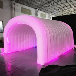 定制巨型便携式彩色发光二极管照明隧道派对充气帐篷带发光二极管灯