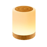 Veilleuse LED tactile intelligente, grain de bois coloré, rechargeable, minuterie, lampe de chevet, lampe de table pour extérieur, intérieur, camping