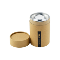Boîtes cylindriques en carton kraft personnalisées pour l'emballage de thé, contenants en papier pour les grains de café, tube en papier avec fermeture à couvercle métallique