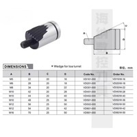 Porte-outils VDI, coin VDI pour tourelle Toa 20-W-18 30-W-22 30-W-26 40-W-28 50-W-36 80-W-50, bloc de serrage dentelé, bloc de verrouillage