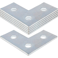 MISA MISA05 Support triangulaire robuste à 3 trous, plaque plate de 5 mm d'épaisseur, pour profilé en U 1 5 8, équerre d'angle en acier au carbone zingué