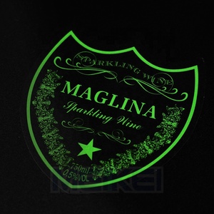 Biểu Tượng Tùy Chỉnh Phát Sáng Trong Tối Rượu Vang Nhãn Chai Không Thấm Nước Vàng Nổi Kết Cấu Giấy Nhãn Rượu Vang Chống Băng Xô Nhãn - Product Image 2