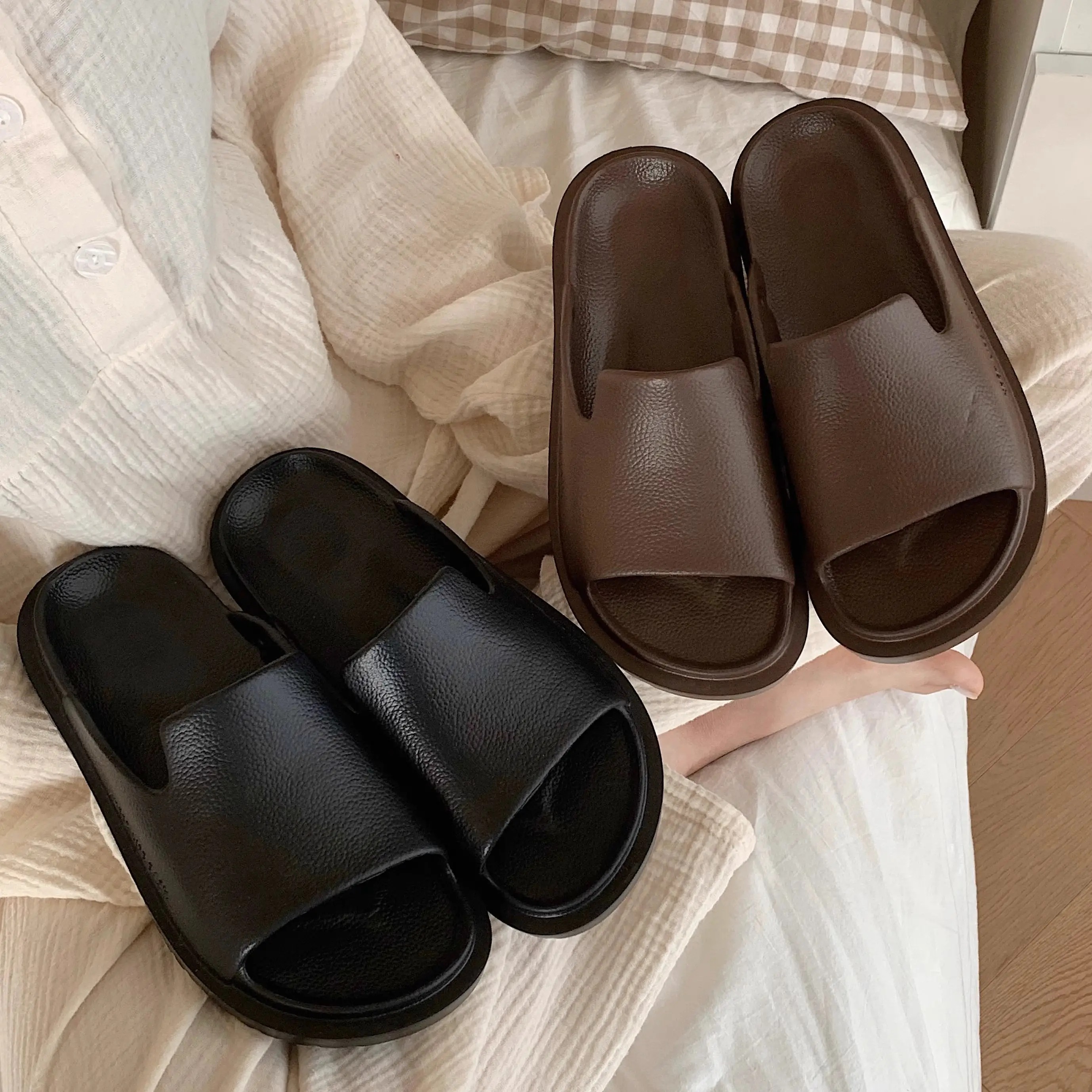 XIXITIAO sandal wanita, grosir 2024 dalam ruangan anti-slip sol tebal eva sandal pantai kamar mandi sandal selop wanita