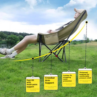 Chaise de jardin pliable moderne en tissu Oxford, écologique, portable, avec dossier haut réglable, couleur personnalisable pour utilisation en parc ou à l'hôtel