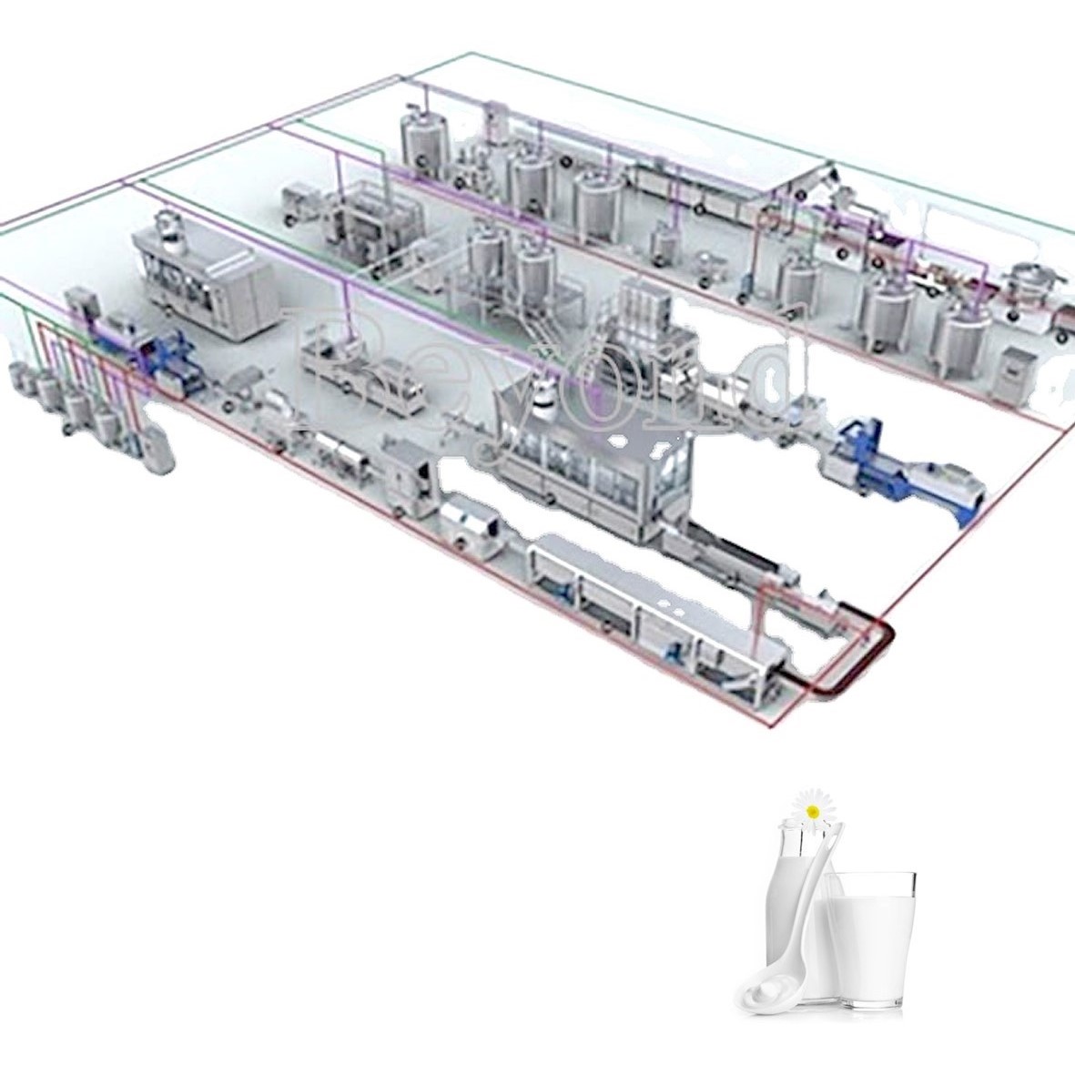 Macchina per la lavorazione del latte dell'impianto di produzione lattiero-casearia del latte di mucca