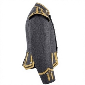 Veste d'uniforme pour homme, style historique, grise, à manches longues, boutonnée, vêtement d'extérieur, costume de scène - Product Image 4