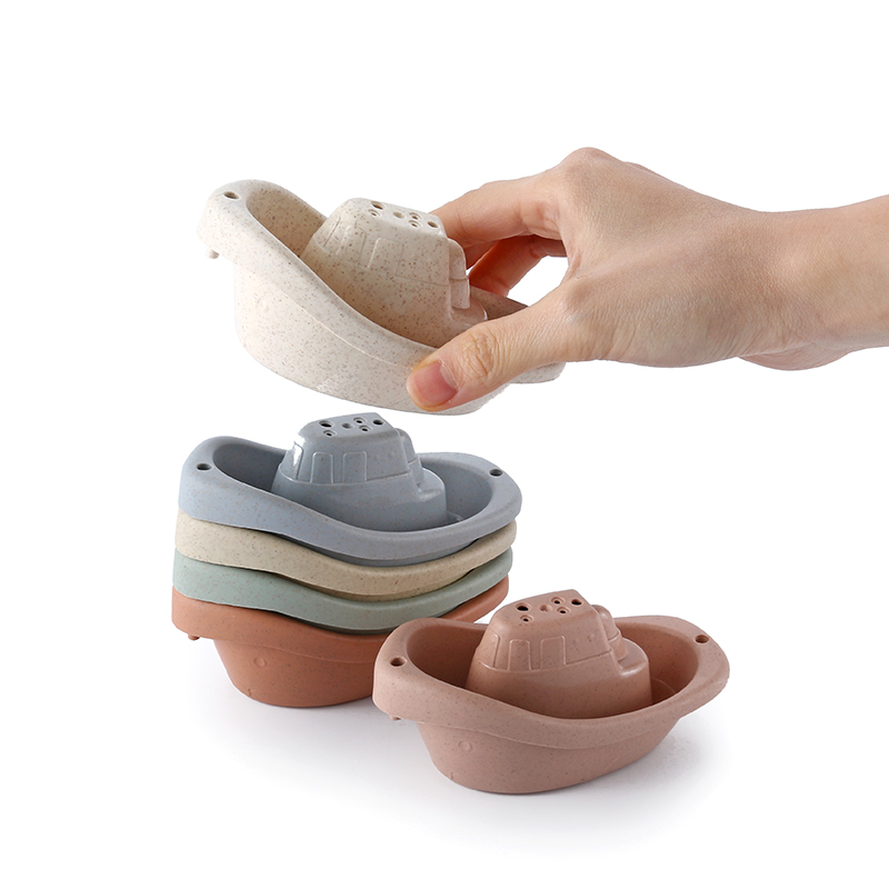 6 шт Пшеничная солома песочные часы укладка чашки раннего образования Игрушки для ванны маленькой лодки поезд stackingtower лодки игрушки для ванной комнаты