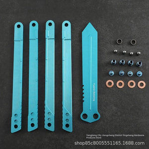 Cuchillo mariposa de práctica, espada de aluminio, cuchillo plegable de aluminio, cuchillo mariposa de entrenamiento sin filo, seguro y decorativo. - Product Image 3