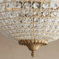 Lustre en cristal de luxe américain à montage encastré, luminaire décoratif pour chambre à coucher, cuisine, salle à manger, salon
