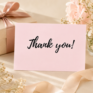 Cartes de remerciement personnalisées avec logo imprimé, emballage rose, cartes d'insertion pour les commandes de petites entreprises et boutiques <span class=keywords><strong>en</strong></span> <span class=keywords><strong>ligne</strong></span> - Product Image 1