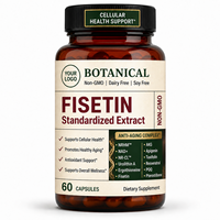 Capsules de Fisetin OEM, 60 unités, Marque Privée, Végétalien, Naturel, Bouteille Personnalisée, Vente en Gros, Supplément en Vrac, Qualité Supplémentaire, Soutien Anti-Âge