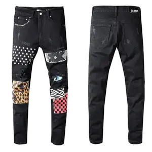 יצרן מותאם אישית ג 'ינס מכנסיים Mens האחרון עיצוב Vaqueros Para Hombre ינס Broek Broek ממותג טלאי ג' ינס גברים