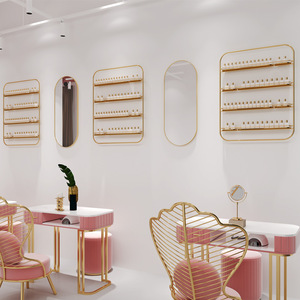 2025 Wall Mounted Stainless Steel <b>Nail</b> Polish Display Rack Modern Design Living Room Makeup Hangers MK - Product Image 4