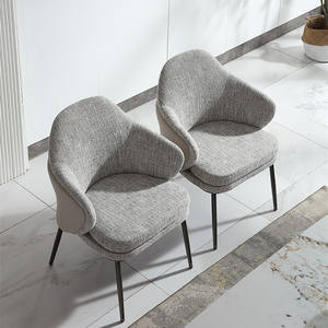 Chaise de café ANGIE de haute qualité pour salle à manger, design moderne avec matériau PU, pieds en acier, chaise de salle à manger individuelle personnalisable pour villa - Product Image 4