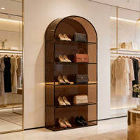 Vitrine ouverte anti-oxydation et anti-poussière en acrylique pour chaussures et sacs, présentoir haute capacité pour magasins de luxe