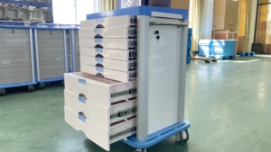 Xe Đẩy Điều Trị Phòng Cấp Cứu ABS Y Tế Bán Chạy Xe Đẩy Tai Nạn Trong Bệnh Viện Có Máy Khử Rung ISO - Product Image 3