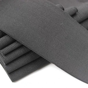 Bande élastique noire de haute qualité en polyester tricoté, large de <span class=keywords><strong>6</strong></span> pouces, 1/1,2 /1,5 /2 /2,5 /3 /4/5/<span class=keywords><strong>6</strong></span> - Product Image 1
