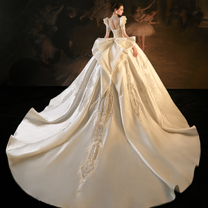 Jancember LSMX026 Satin Lace Square Collar Ball Gown Women's <b>Wedding</b> <b>Dresses</b> - Product Image 5