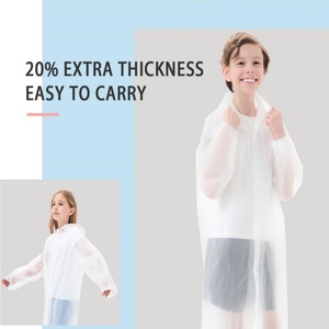 Imperméable Long EVA imperméable pour filles garçons âgés de 6 à 13 ans <span class=keywords><strong>Veste</strong></span> de <span class=keywords><strong>pluie</strong></span> réutilisable à la mode coupe-vent avec capuche Caractéristique jetable - Product Image 5