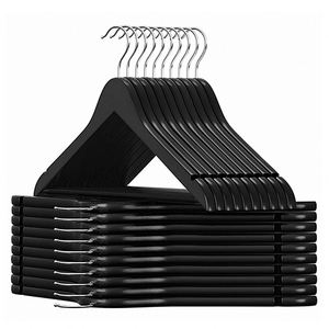 Perchas de Madera Personalizadas al por Mayor Antideslizantes para Ahorrar Espacio en el Armario, Perchas Sólidas para Trajes y Abrigos con Gancho Giratorio - Product Image 5