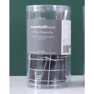 16 cái combo số lượng lớn Flatware thép không gỉ muỗng nĩa và dao dao kéo với hình vuông dài xử lý trong nhựa - Product Image 4