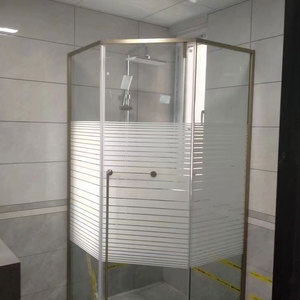 Cabine de douche coulissante carrée d'hôtels modernes en bois ABS de 10mm d'épaisseur avec cadre poli plateau en verre rectangulaire de 8mm d'épaisseur à faible quantité minimale de commande - Product Image 5