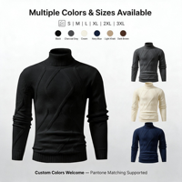 Pull col roulé en maille torsadée personnalisé pour homme, noir texturé, OEM ODM, vente en gros de tricots