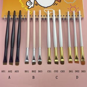 Pincel Delineador de Ojos y Cejas Ultrafino con Punta <span class=keywords><strong>Biselada</strong></span> Plana y Mango de Madera, Semipermanente, Venta al Por Mayor de Fábrica - Product Image 1