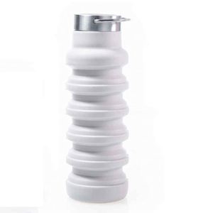 Bouteille d'eau pliable en silicone, tasse de voyage portable, couleur unie, gourde de randonnée en plein air, design moderne unisexe - Product Image 5