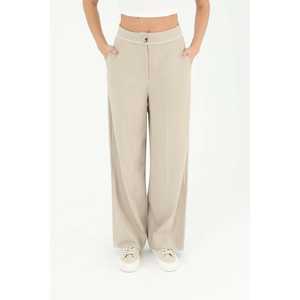 Pantalones Anchos para Mujer, Color Beige, con Detalle Bordado en la Cintura, 31976PNT - Product Image 3
