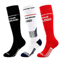 Chaussettes de compression personnalisées haut de gamme avec logo jacquard personnalisé, soutien des muscles du mollet, anti-fatigue, pour marathon, course à pied, basketball, sports